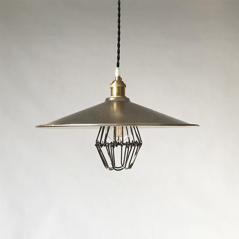 Cantina Pendant Light – Dual-Finish Silver Foil & Black Nickel Iron Pendant Light