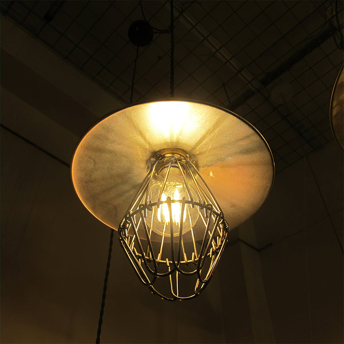 Cantina Pendant Light – Dual-Finish Silver Foil & Black Nickel Iron Pendant Light