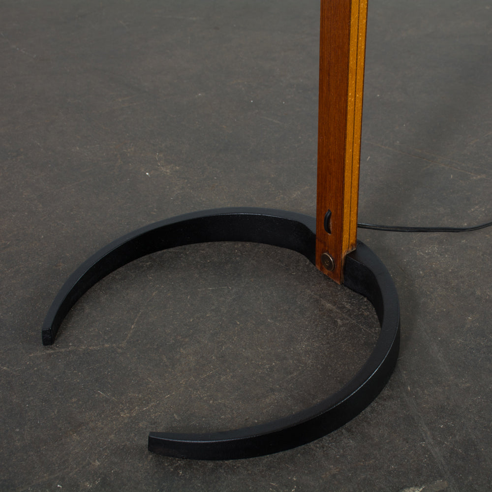 Caprani Floor Lamp – 1970s Scandinavian Bentwood & Pleated Linen Floor Lamp
