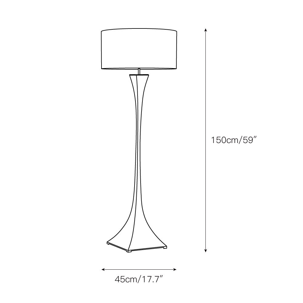 Capricorn Floor Lamp – Sculptural Antique Brass & Fabric Shade Floor Lamp