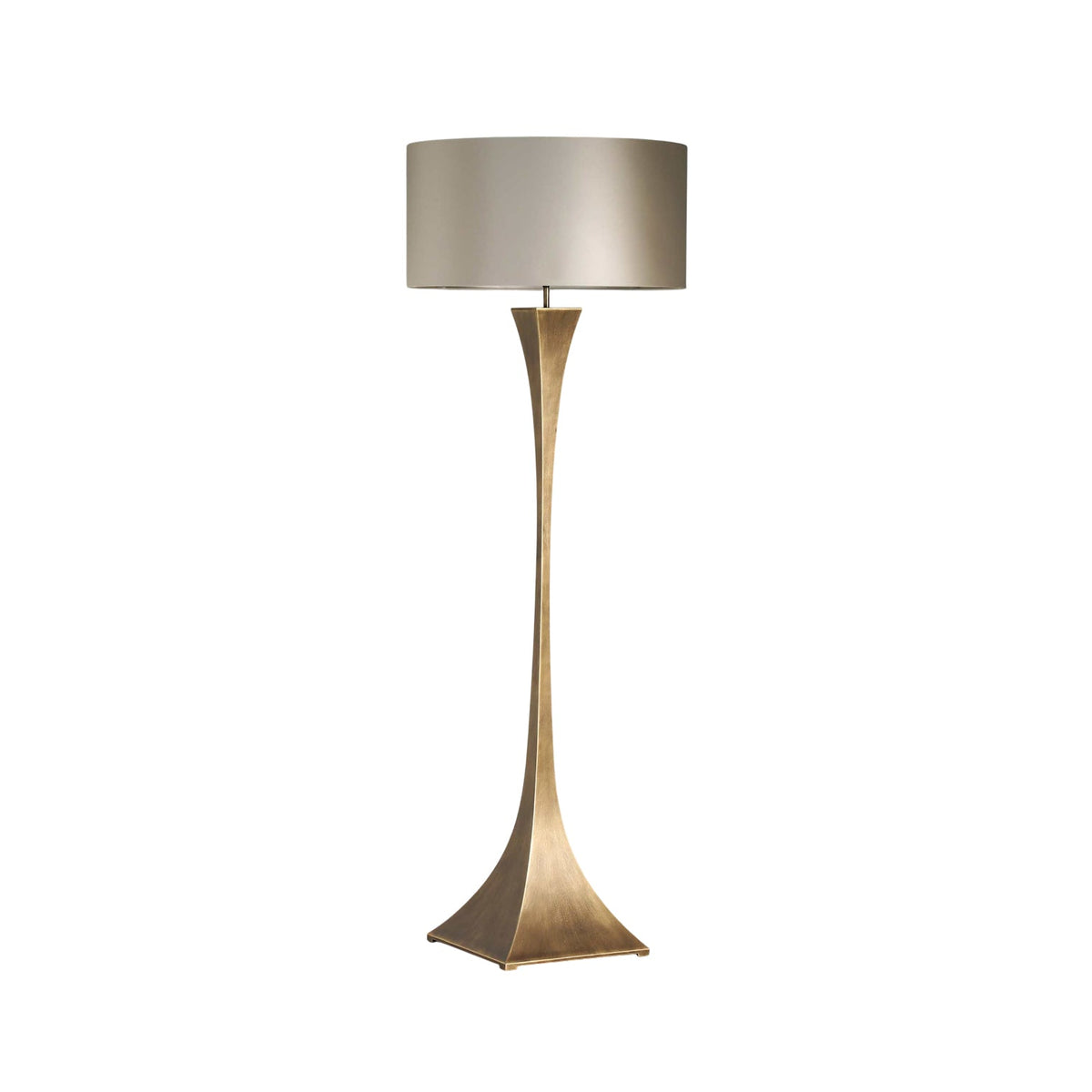 Capricorn Floor Lamp – Sculptural Antique Brass & Fabric Shade Floor Lamp