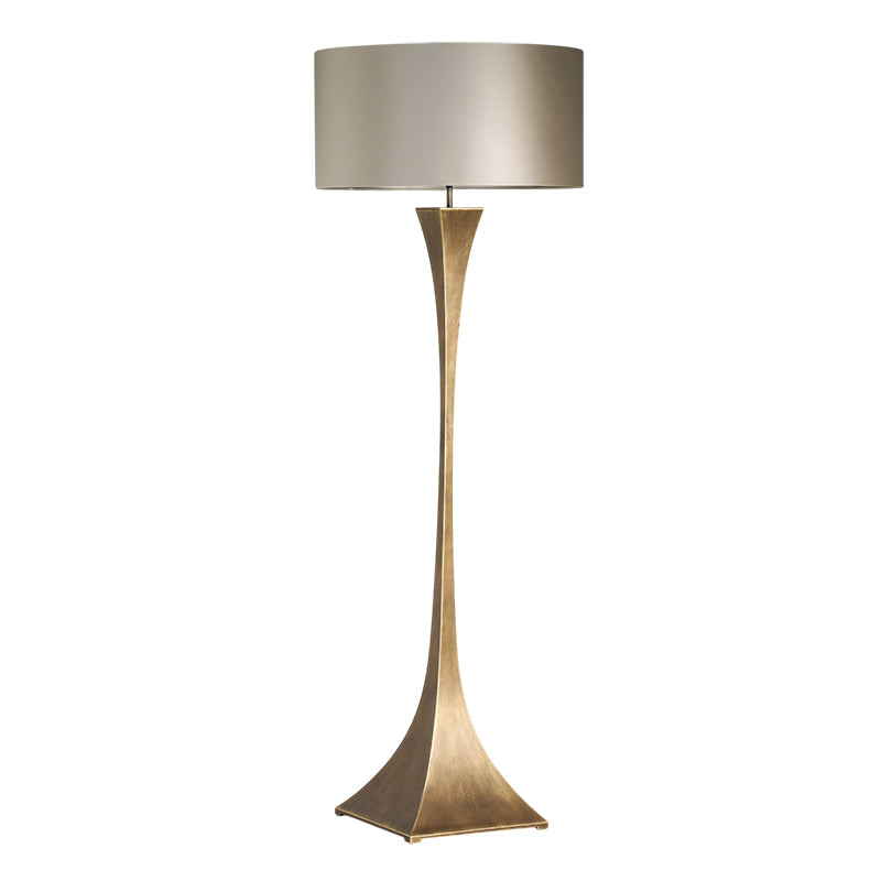 Capricorn Floor Lamp – Sculptural Antique Brass & Fabric Shade Floor Lamp
