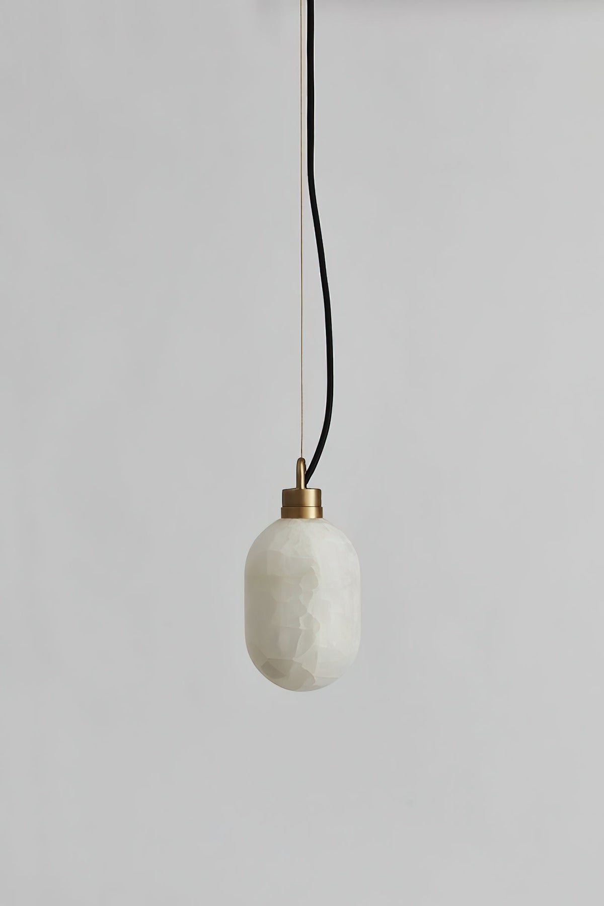 Capsa Alabaster Pendant Lamp – Brass & Carved Translucent Natural Alabaster Mini Pendant Light