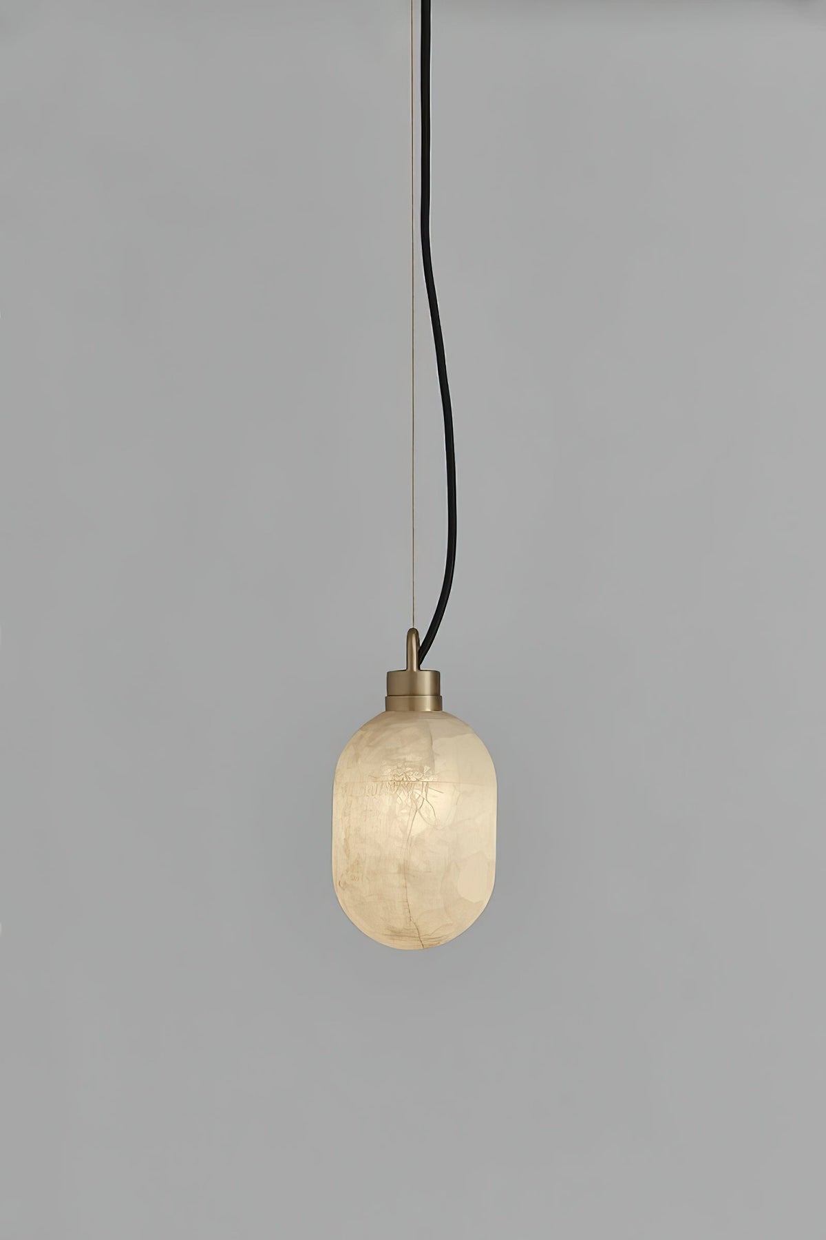 Capsa Alabaster Pendant Lamp – Brass & Carved Translucent Natural Alabaster Mini Pendant Light