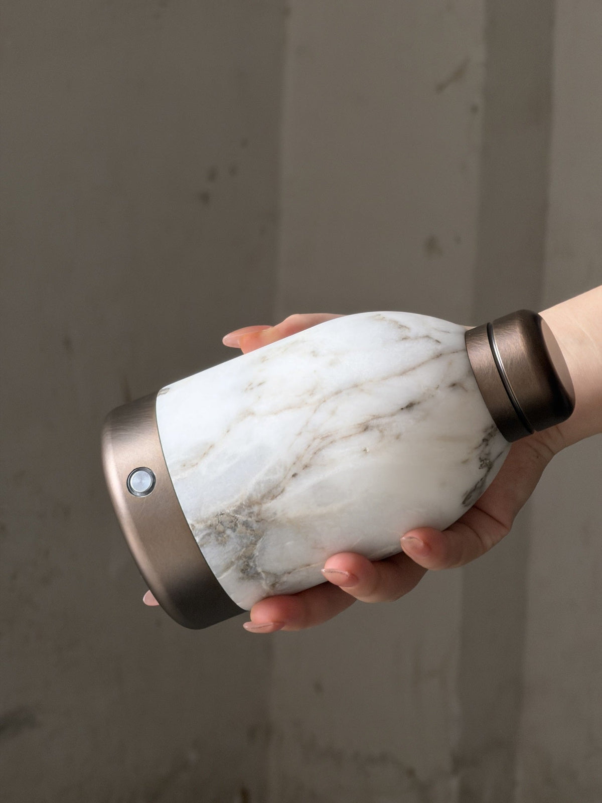 Capsule Marble Table Lamp (Built-in Battery) – Cordless Alabaster & Marble Rechargeable Accent Light