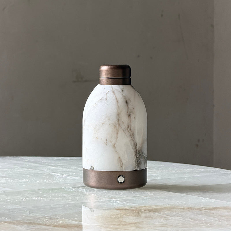 Capsule Marble Table Lamp (Built-in Battery) – Cordless Alabaster & Marble Rechargeable Accent Light