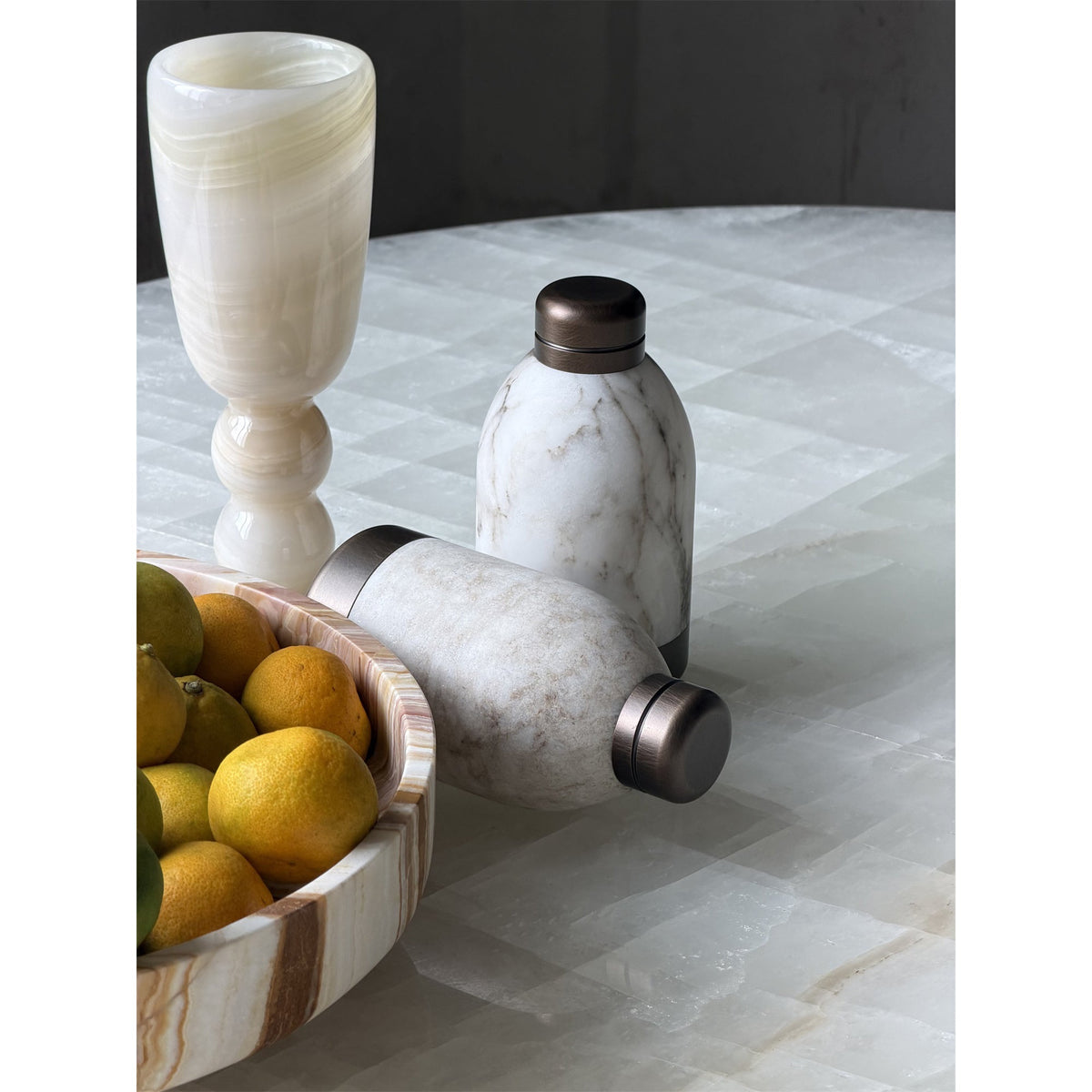 Capsule Marble Table Lamp (Built-in Battery) – Cordless Alabaster & Marble Rechargeable Accent Light