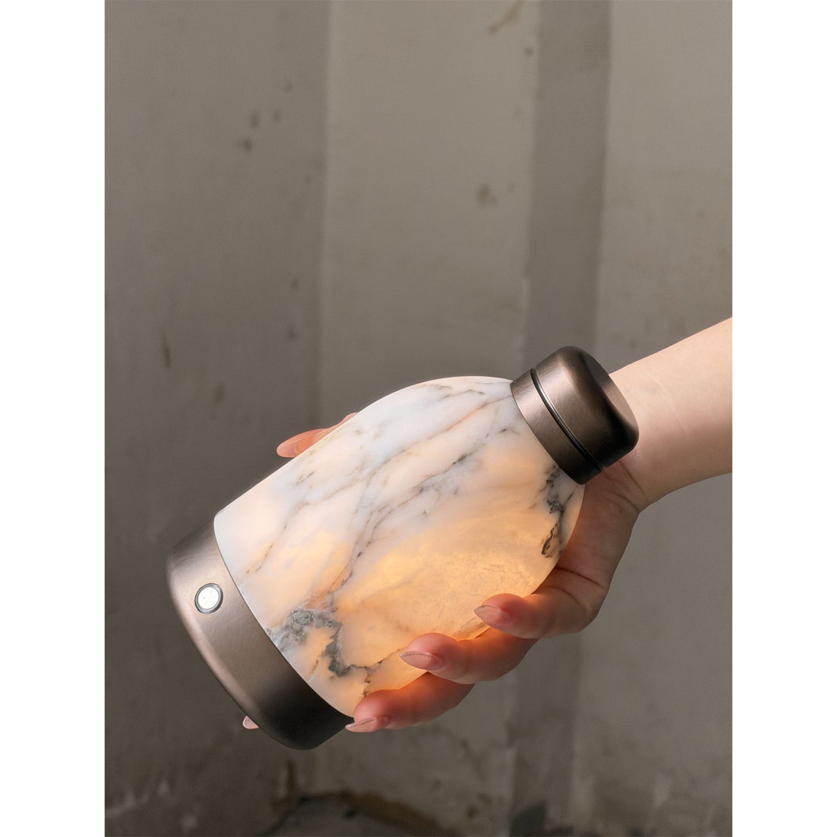 Capsule Marble Table Lamp (Built-in Battery) – Cordless Alabaster & Marble Rechargeable Accent Light