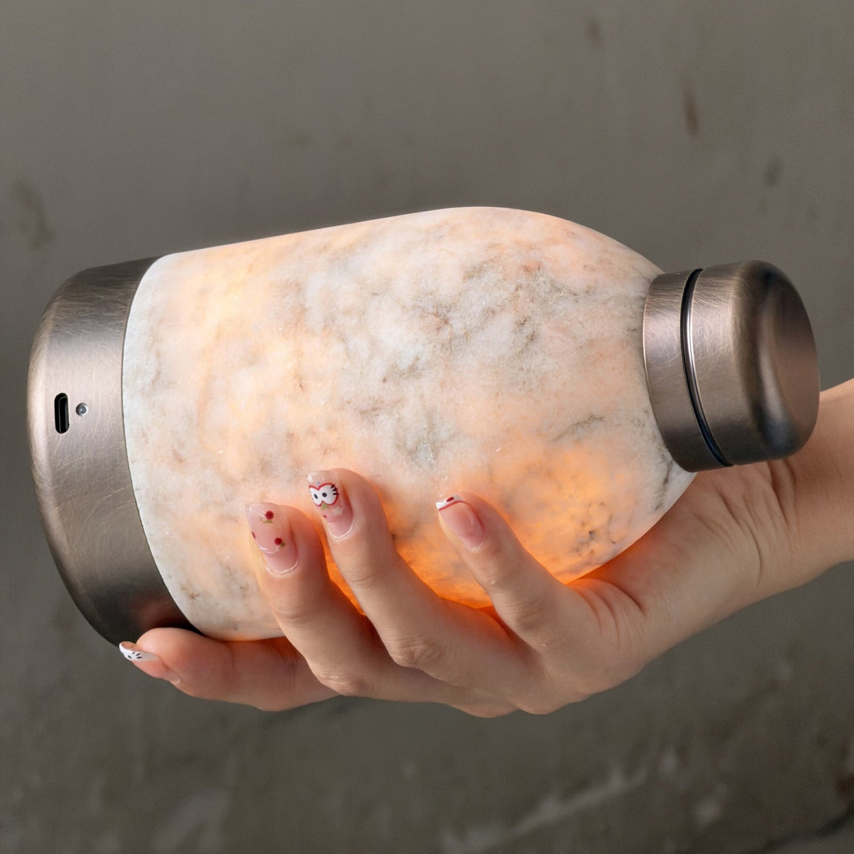 Capsule Marble Table Lamp (Built-in Battery) – Cordless Alabaster & Marble Rechargeable Accent Light