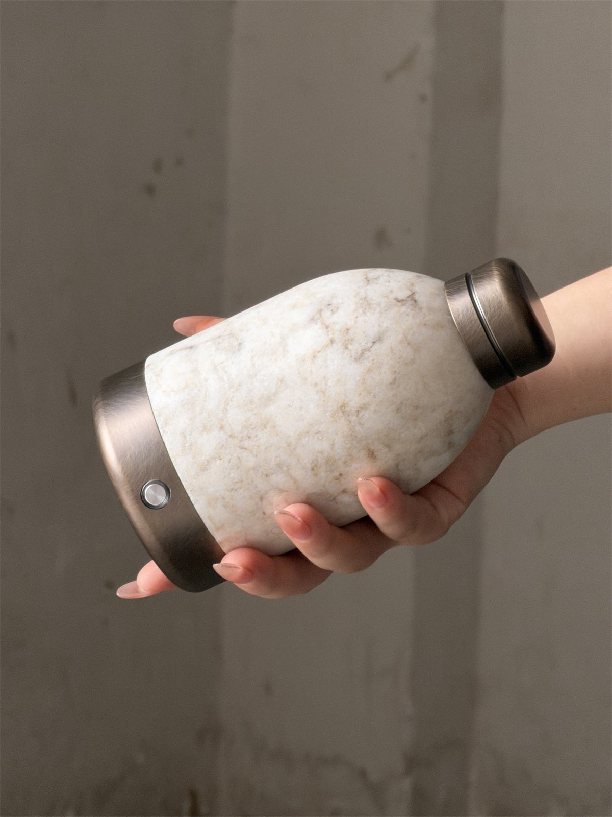 Capsule Marble Table Lamp (Built-in Battery) – Cordless Alabaster & Marble Rechargeable Accent Light
