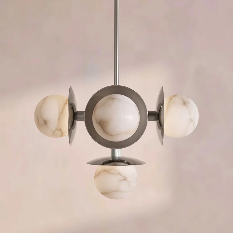 Cara Alabaster Chandelier – Brass & Natural Alabaster Tiered Multi-Light Chandelier