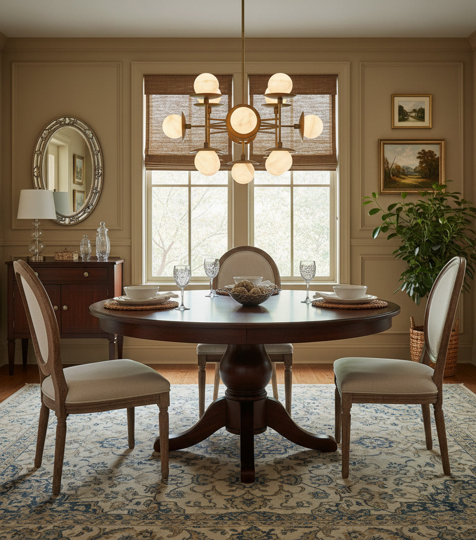 Cara Alabaster Chandelier – Brass & Natural Alabaster Tiered Multi-Light Chandelier