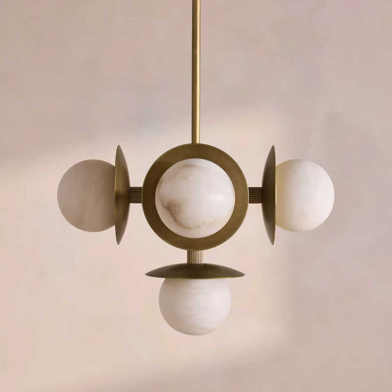Cara Alabaster Chandelier – Brass & Natural Alabaster Tiered Multi-Light Chandelier