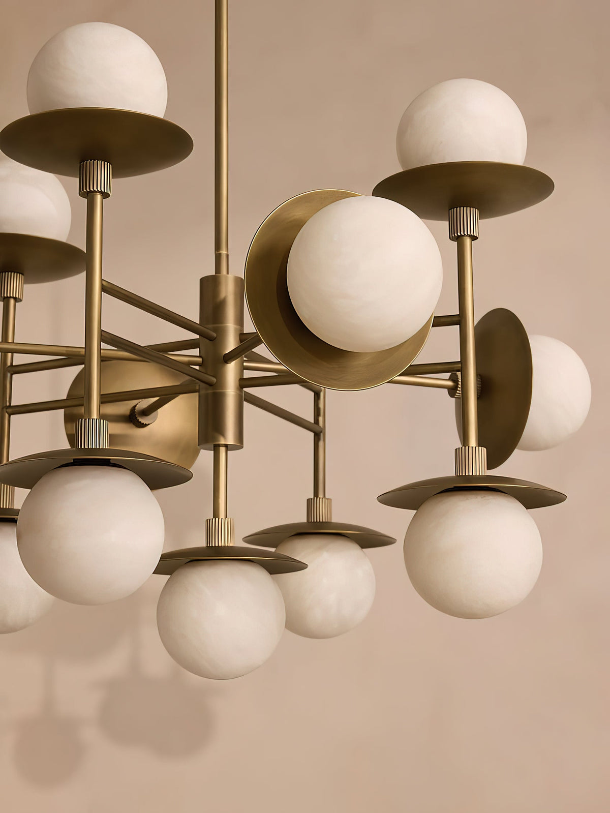 Cara Alabaster Chandelier – Brass & Natural Alabaster Tiered Multi-Light Chandelier