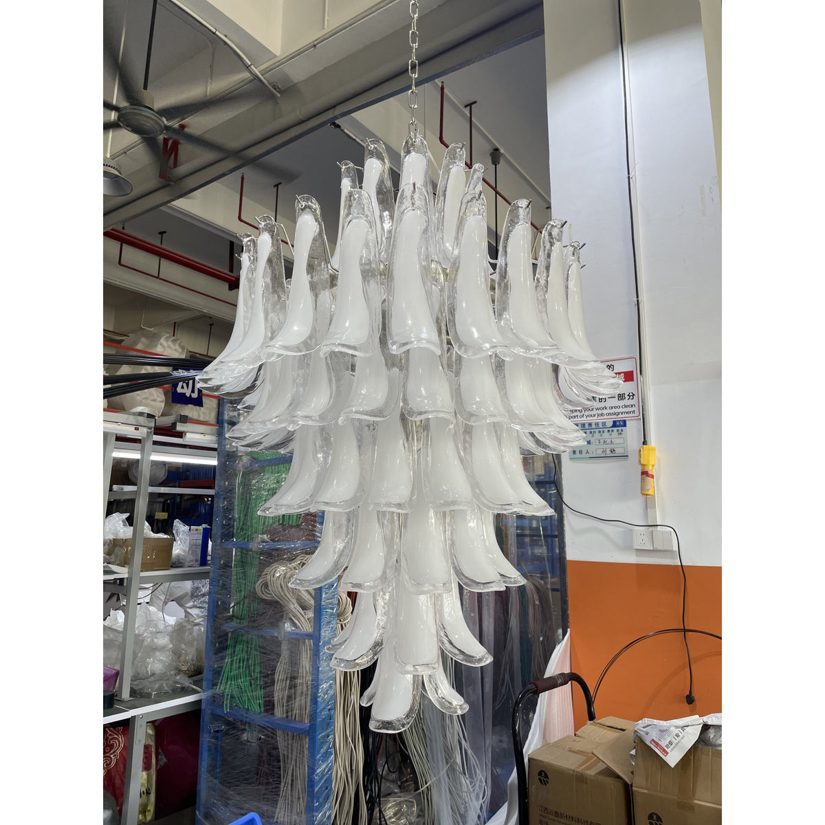 Caramello Petal Chandelier – Cascading Glass Petal Statement Chandelier