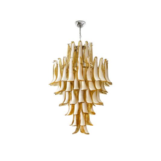 Caramello Petal Chandelier – Cascading Glass Petal Statement Chandelier