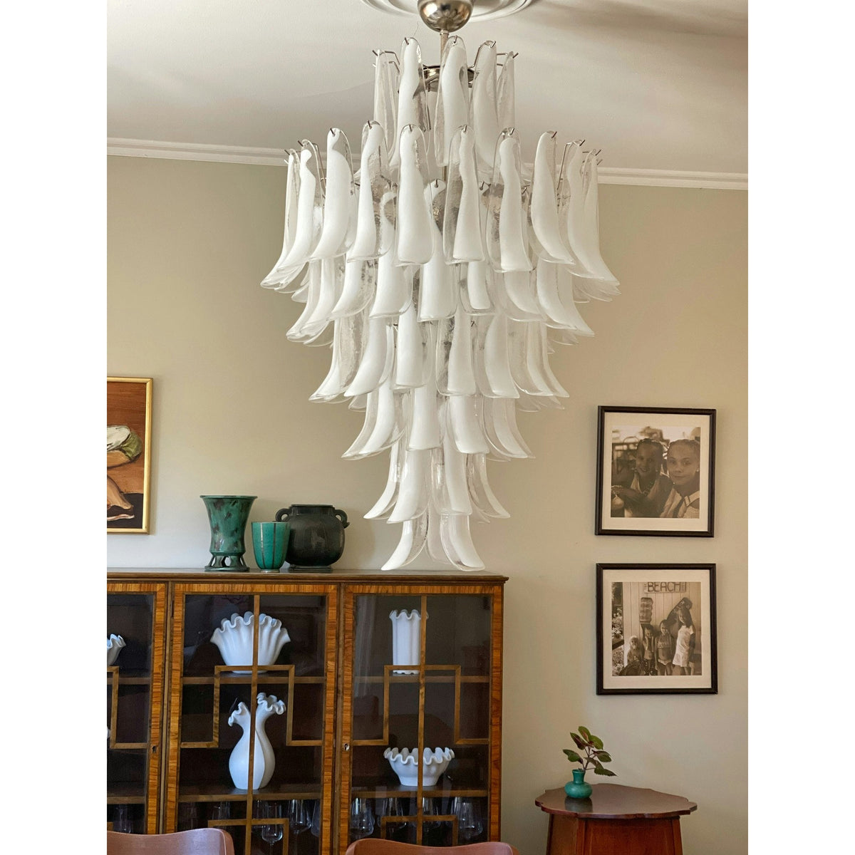 Caramello Petal Chandelier – Cascading Glass Petal Statement Chandelier