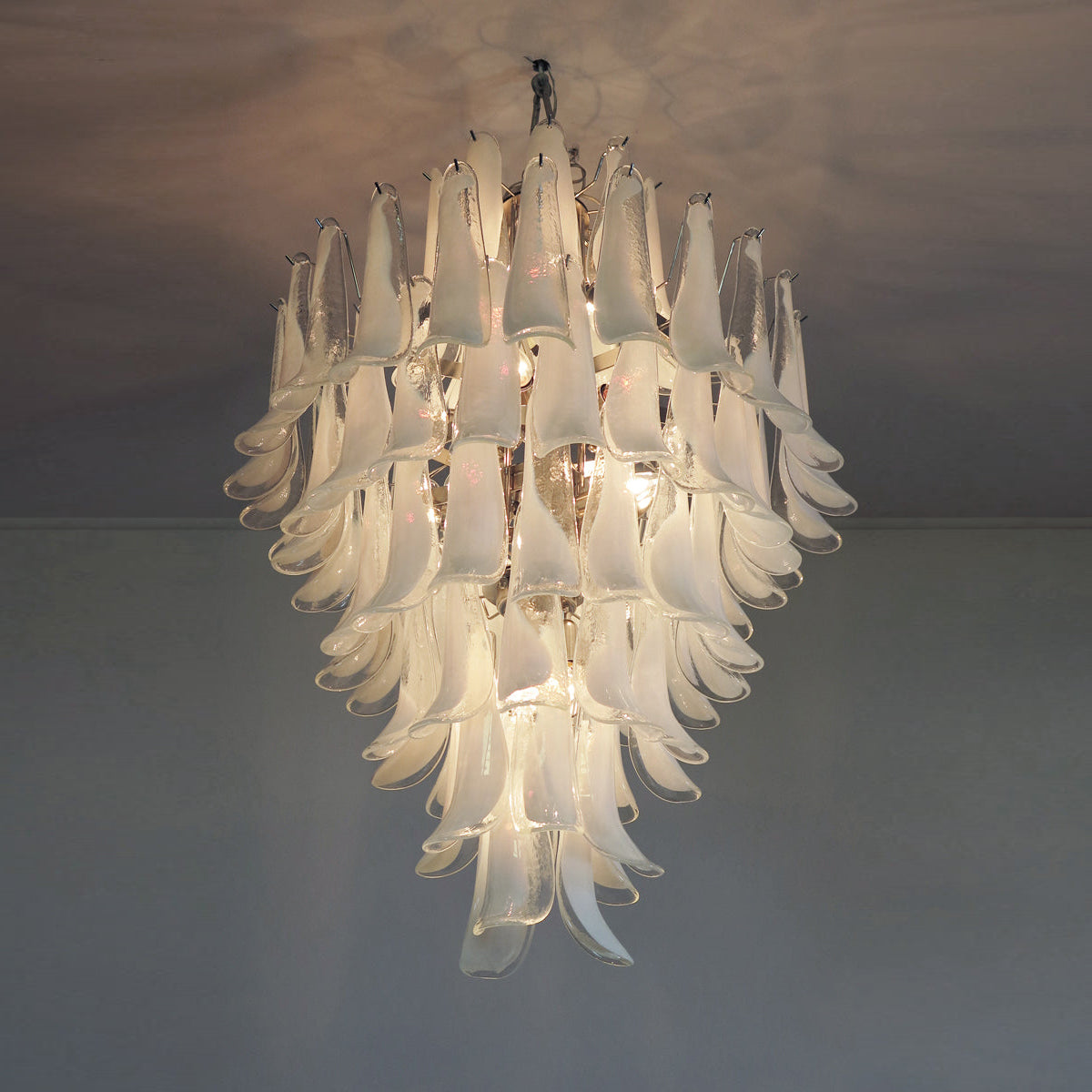 Caramello Petal Chandelier – Cascading Glass Petal Statement Chandelier