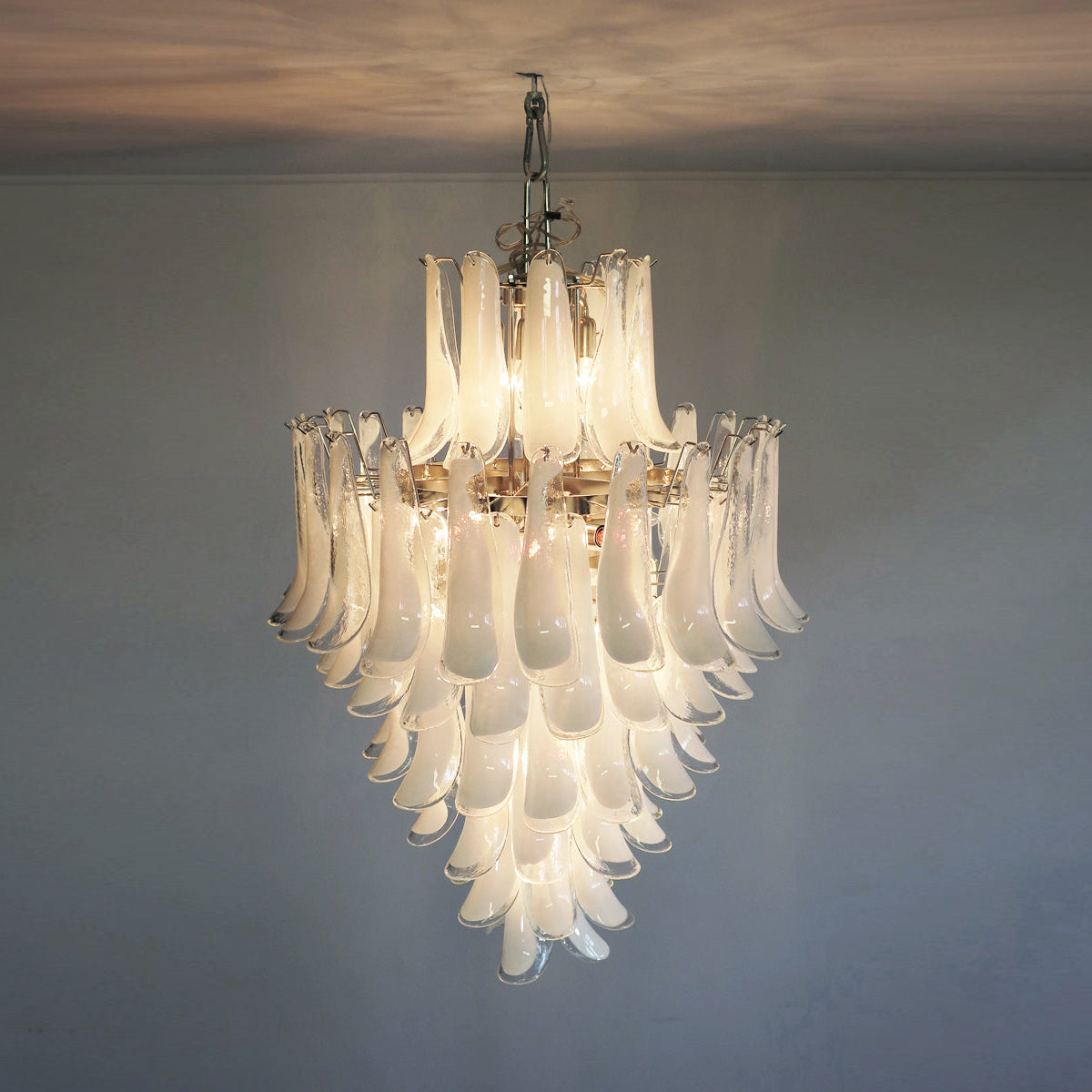 Caramello Petal Chandelier – Cascading Glass Petal Statement Chandelier