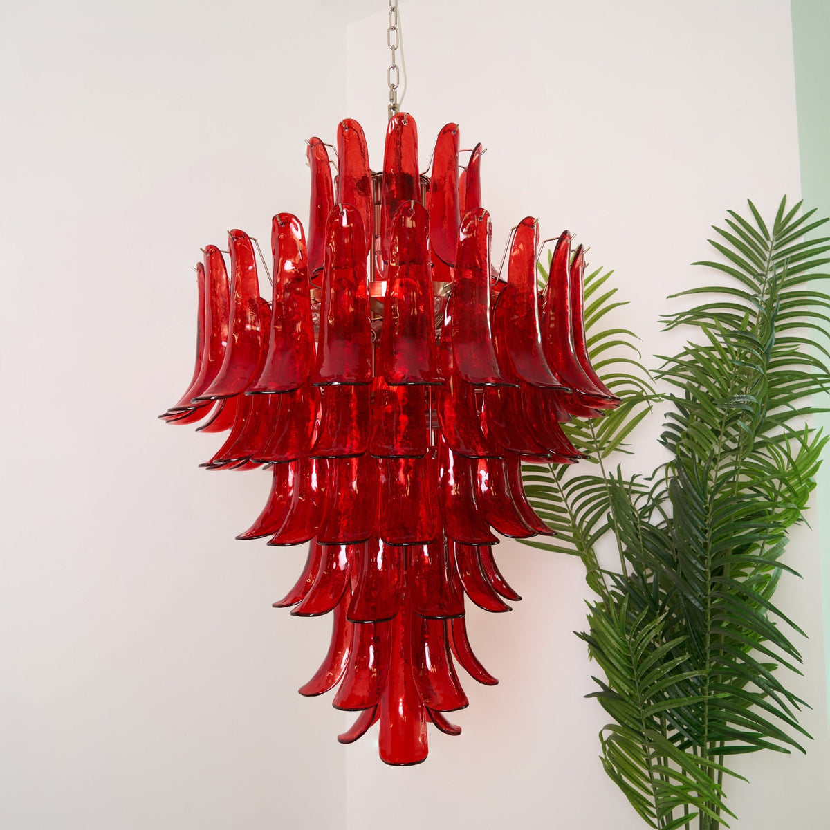Caramello Petal Chandelier – Cascading Glass Petal Statement Chandelier