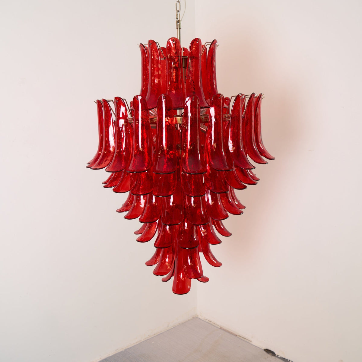 Caramello Petal Chandelier – Cascading Glass Petal Statement Chandelier