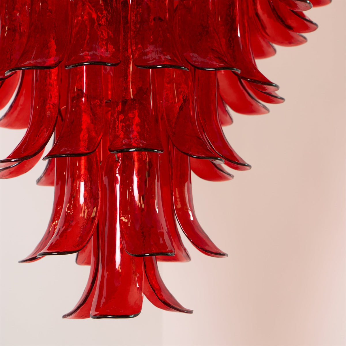 Caramello Petal Chandelier – Cascading Glass Petal Statement Chandelier
