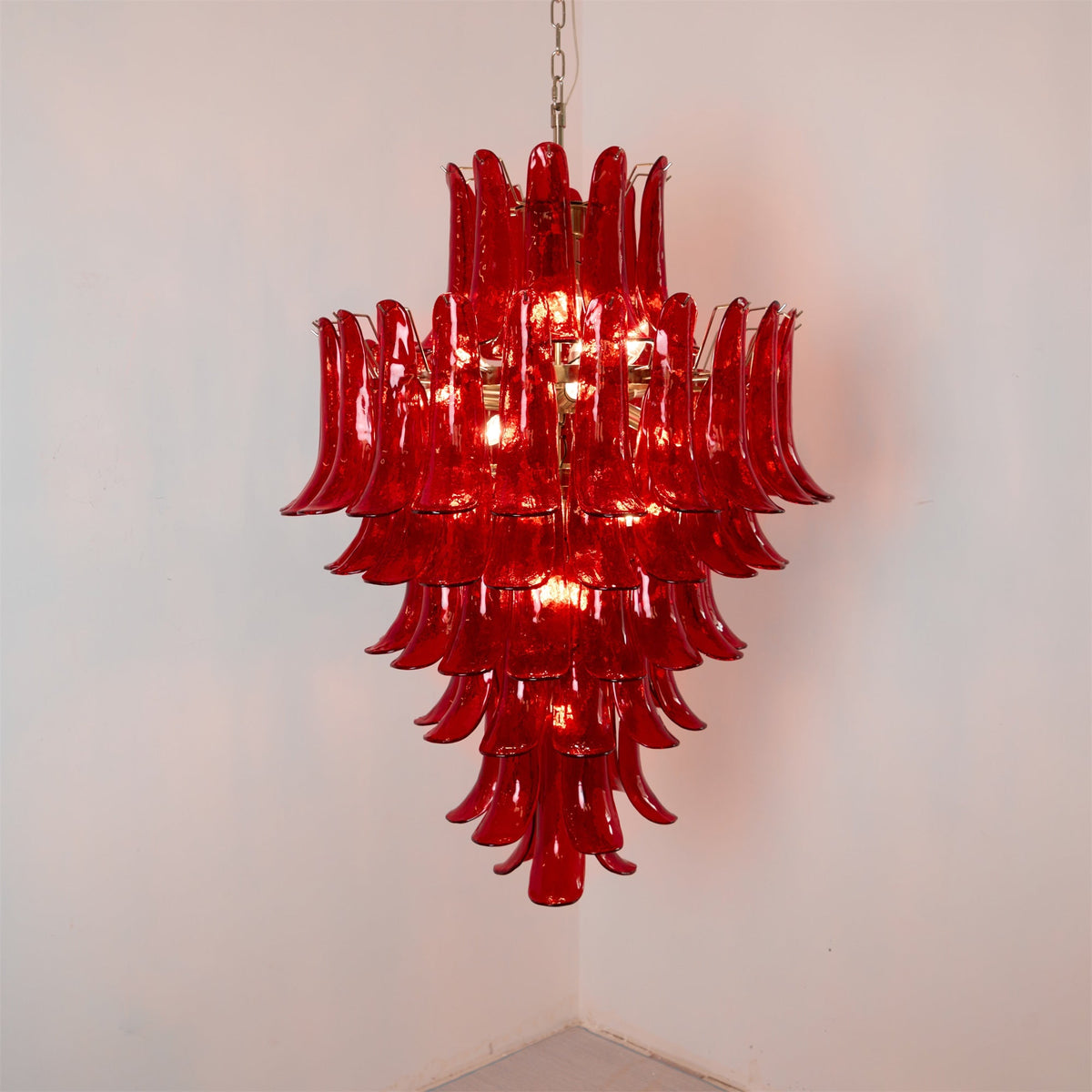 Caramello Petal Chandelier – Cascading Glass Petal Statement Chandelier