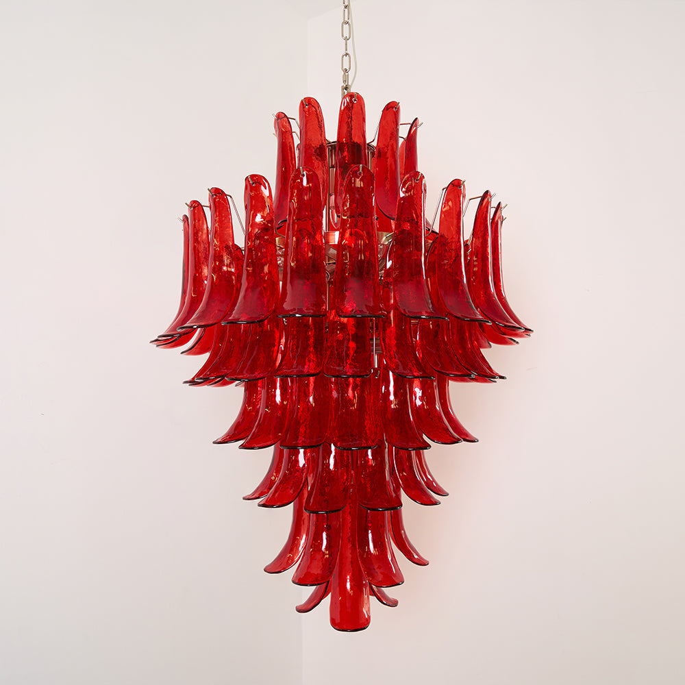 Caramello Petal Chandelier – Cascading Glass Petal Statement Chandelier