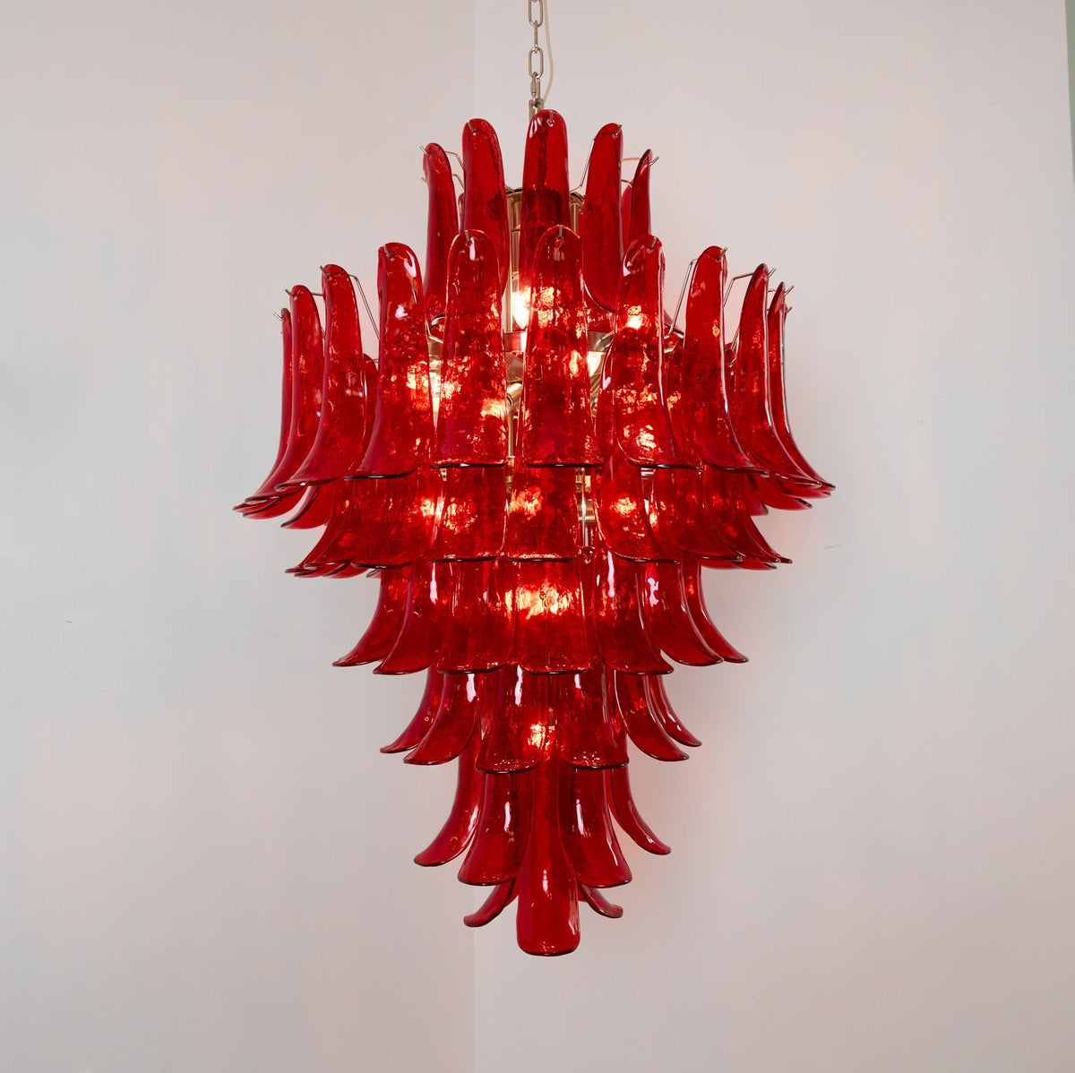 Caramello Petal Chandelier – Cascading Glass Petal Statement Chandelier