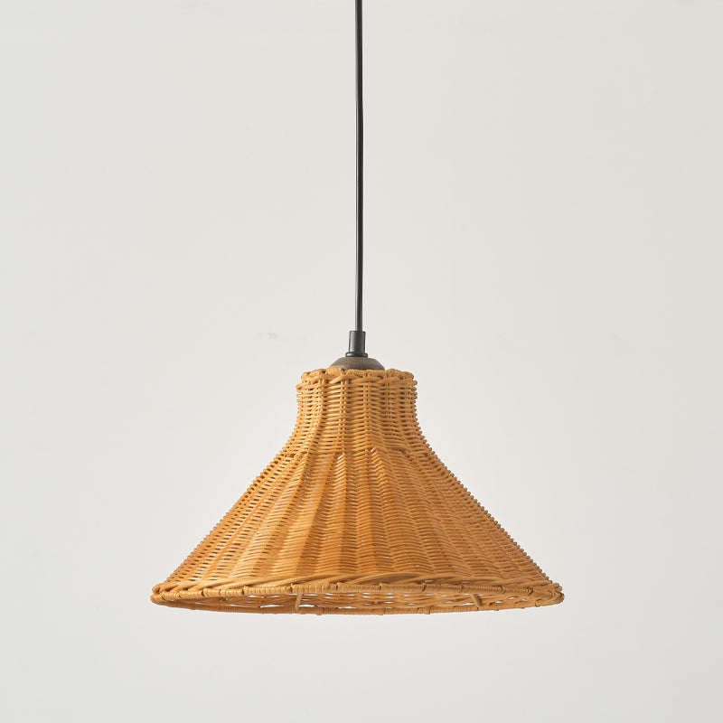 Caribe Pendant Lamp – Hand-Woven Natural Rattan Cone Pendant Light