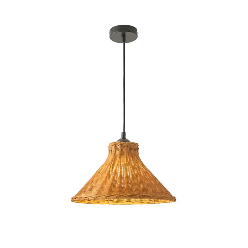 Caribe Pendant Lamp – Hand-Woven Natural Rattan Cone Pendant Light