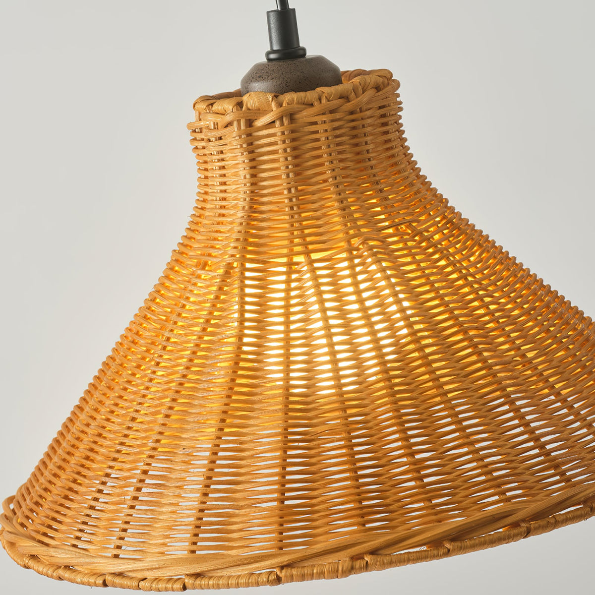 Caribe Pendant Lamp – Hand-Woven Natural Rattan Cone Pendant Light