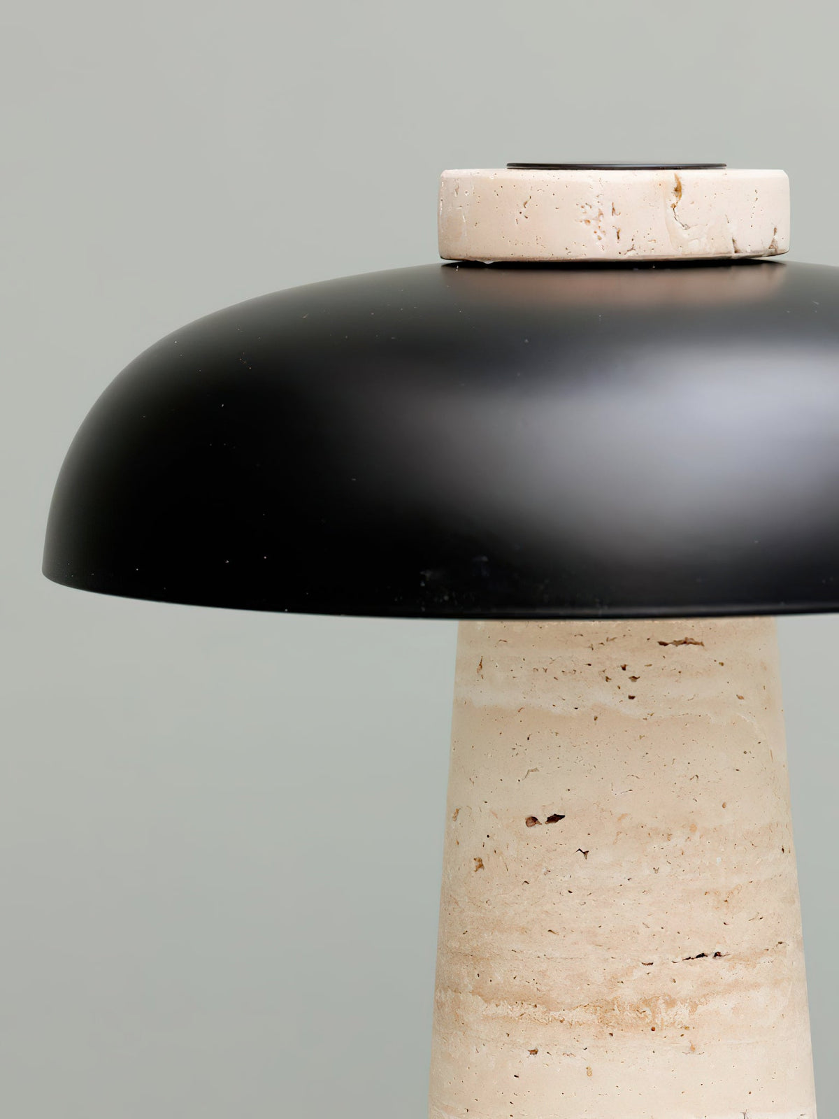 Carla Travertine Table Lamp – Raw Travertine Stone & Aluminum Accent Lamp