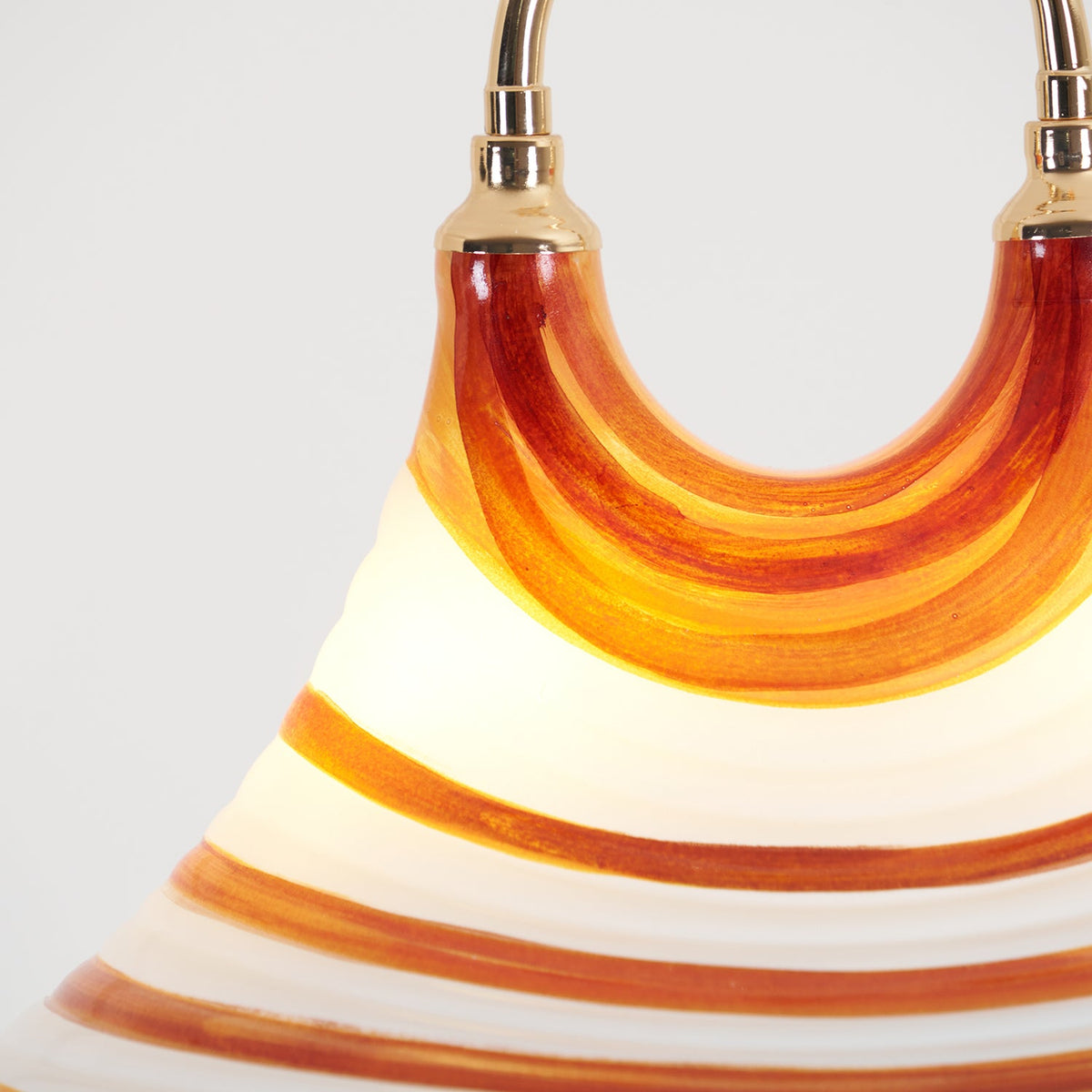 Carlo Trumpet Pendant Lamp – Orange Striped Trumpet Dual-Light Pendant
