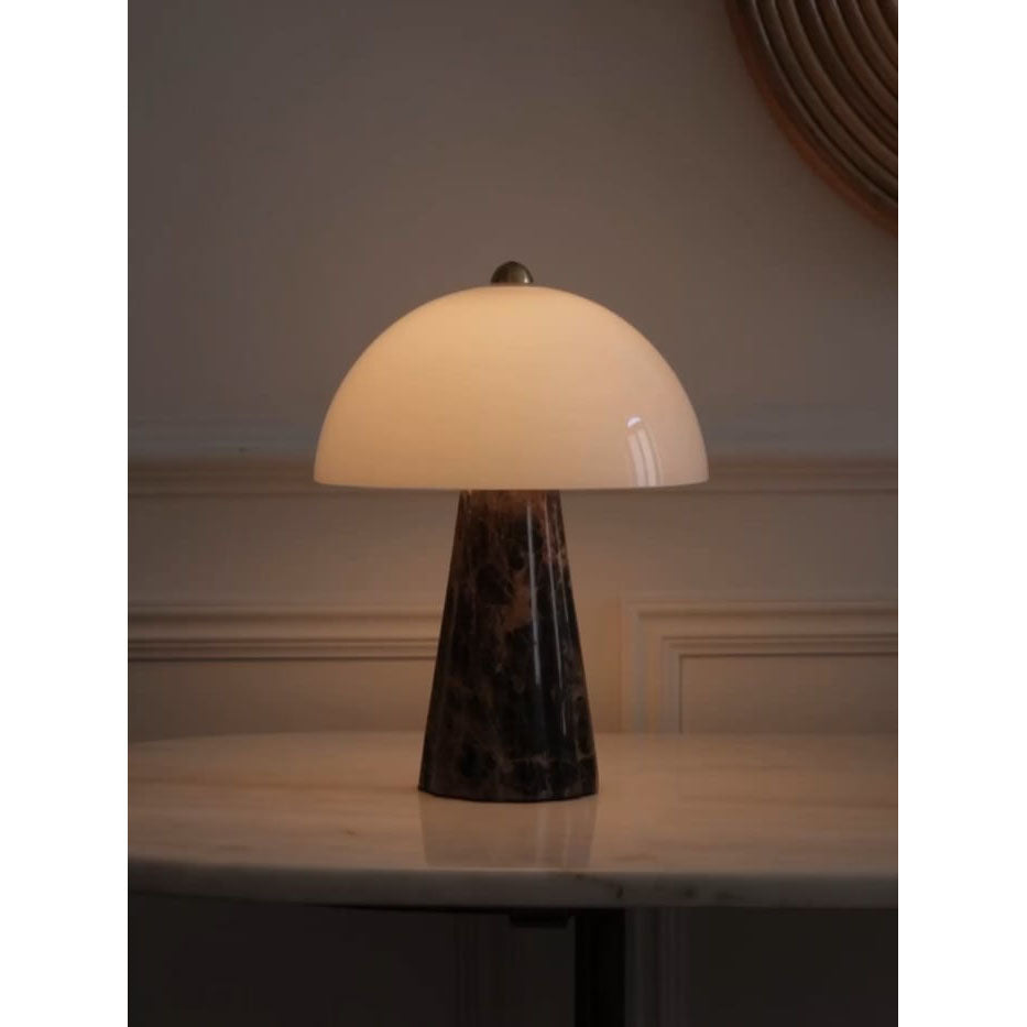 Carme Table Lamp – Celestial Marble Base & Glass Globe LED Accent Lamp