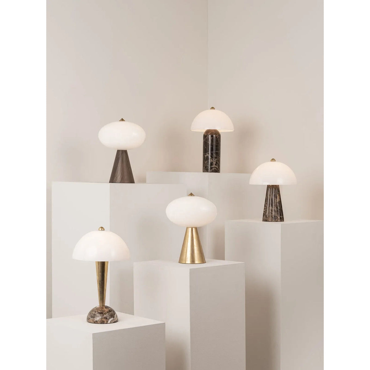Carme Table Lamp – Celestial Marble Base & Glass Globe LED Accent Lamp