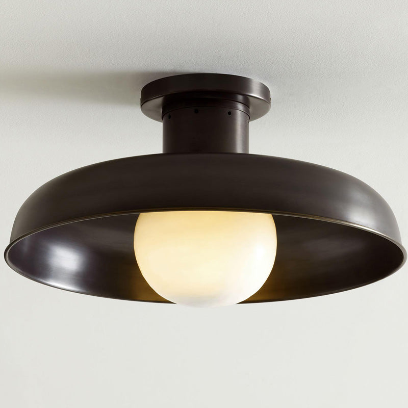 Cadence Semi Flush Ceiling Lamp – Mid-Century Danish Modern Dome Ceiling Light