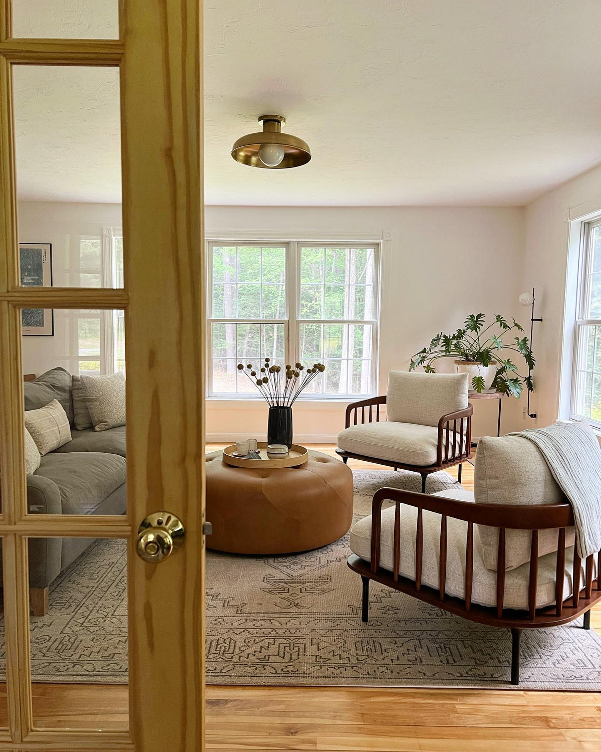 Cadence Semi Flush Ceiling Lamp – Mid-Century Danish Modern Dome Ceiling Light