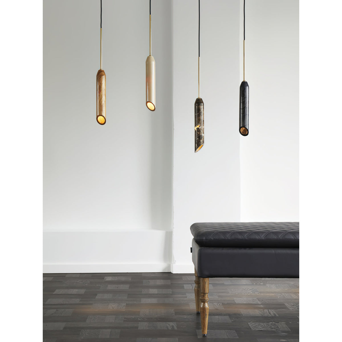 Carnival Marble Pendant Lamp – Cylindrical Marble & Travertine Spot Pendant Light