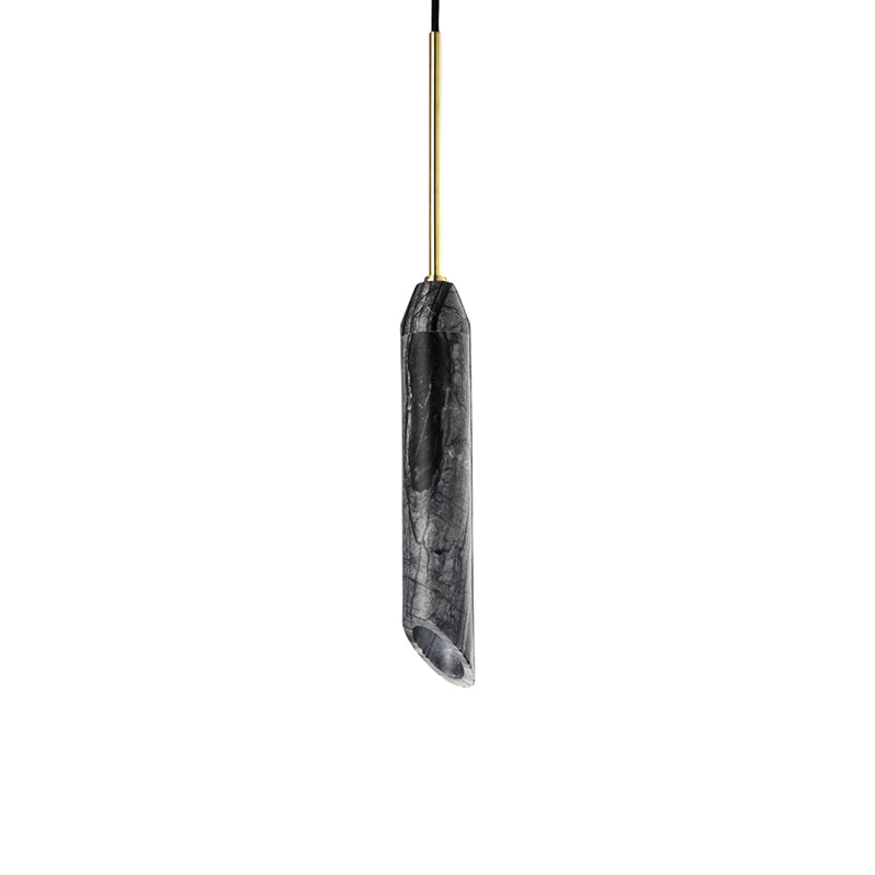 Carnival Marble Pendant Lamp – Cylindrical Marble & Travertine Spot Pendant Light