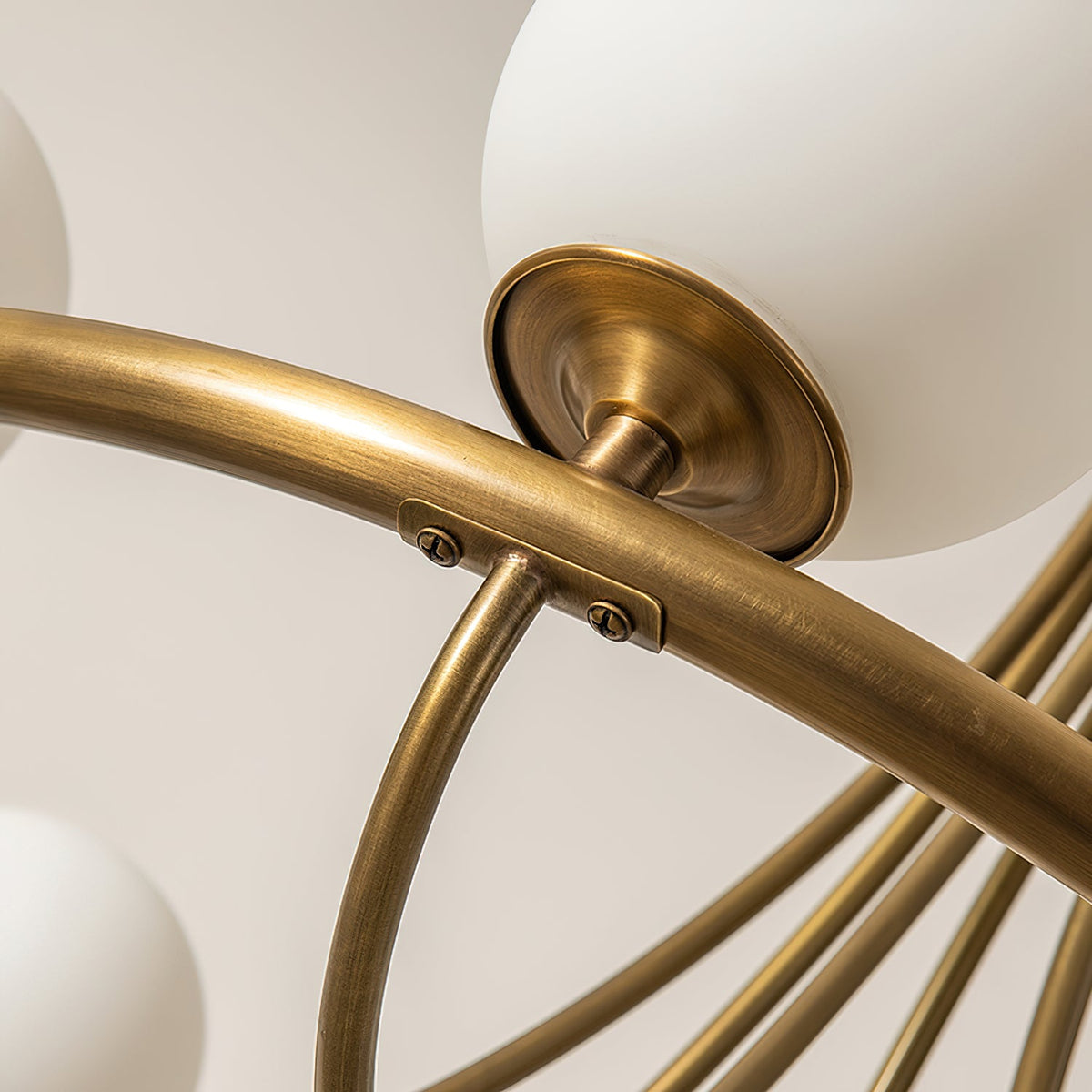 Caroline Sphere Chandelier – Antique Brass & Glass Globe Fringe Chandelier