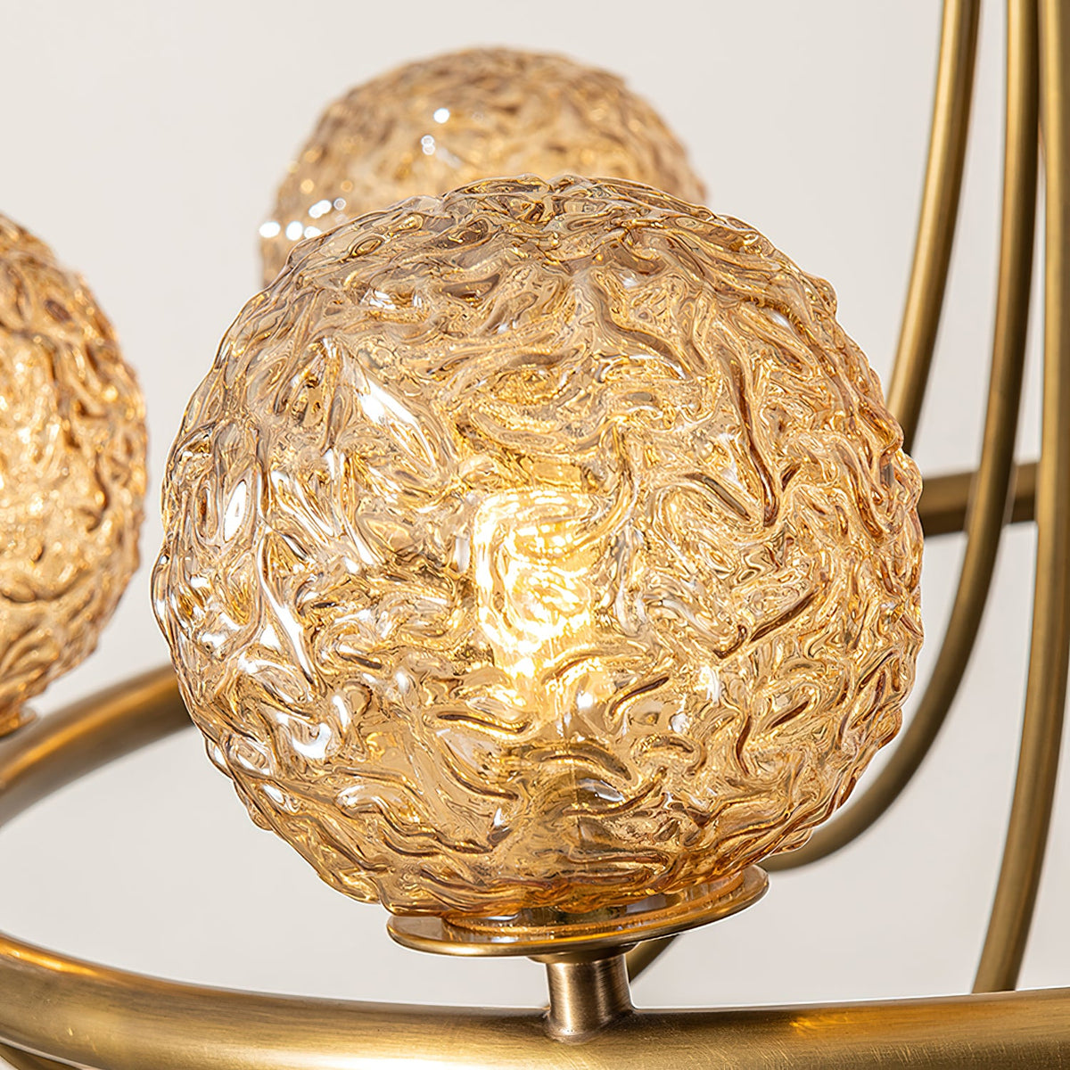 Caroline Sphere Chandelier – Antique Brass & Glass Globe Fringe Chandelier