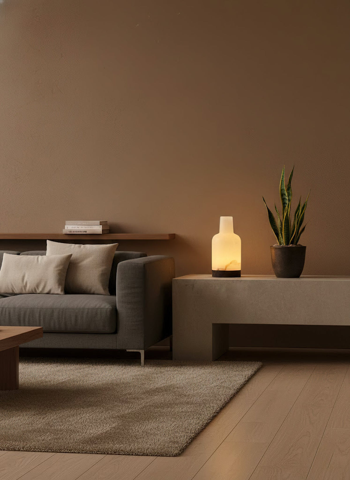 Carpyen Alabast Table Lamp (Built-in Battery) – Rechargeable Natural Alabaster Wireless Accent Light