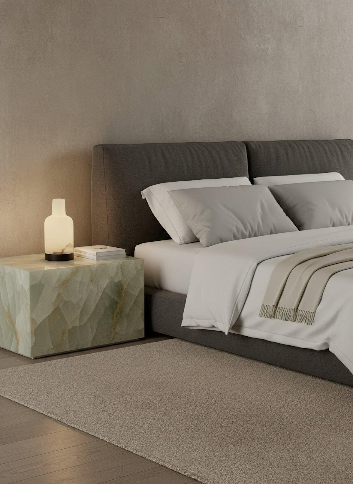 Carpyen Alabast Table Lamp (Built-in Battery) – Rechargeable Natural Alabaster Wireless Accent Light