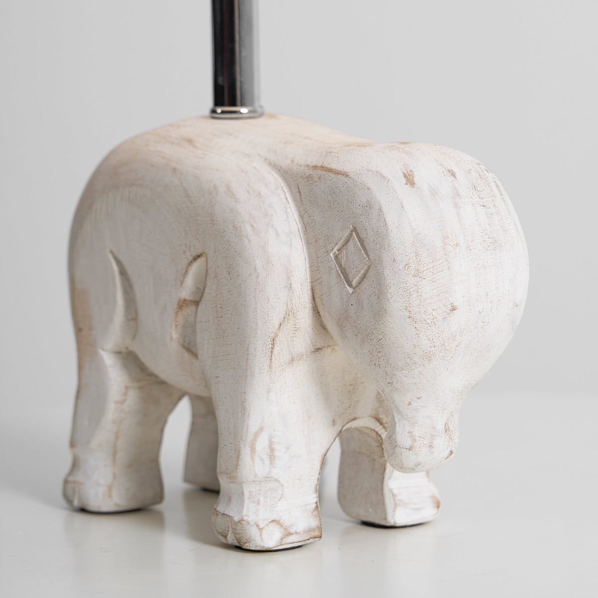 Carved Wood Animal Table Lamp – Hand-Carved Wooden Nursery Accent Light