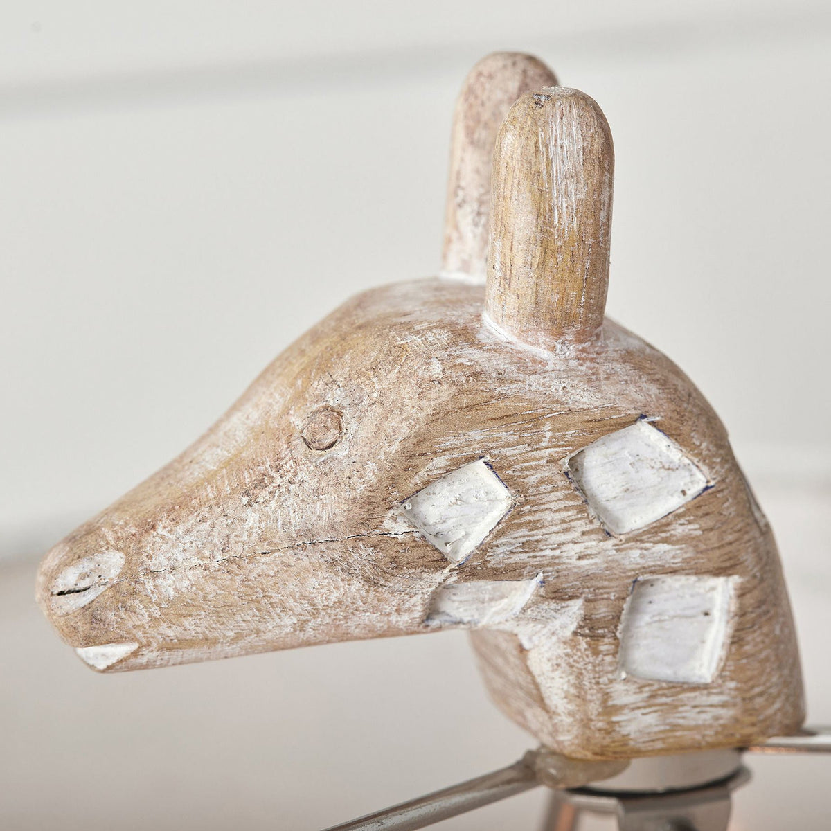 Carved Wood Animal Table Lamp – Hand-Carved Wooden Nursery Accent Light