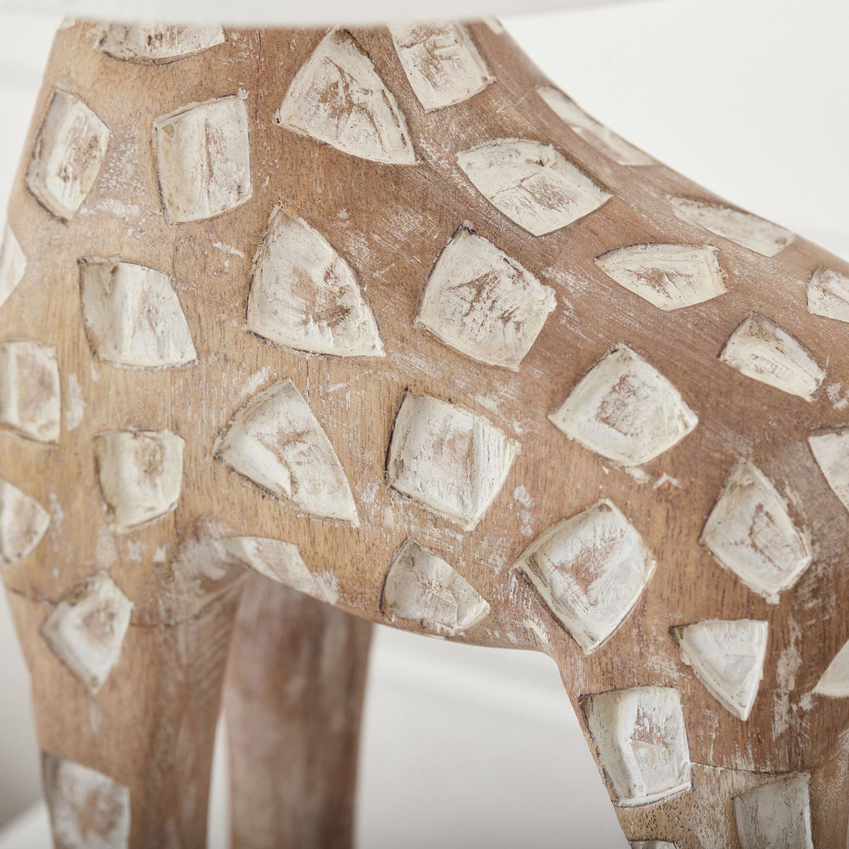 Carved Wood Animal Table Lamp – Hand-Carved Wooden Nursery Accent Light