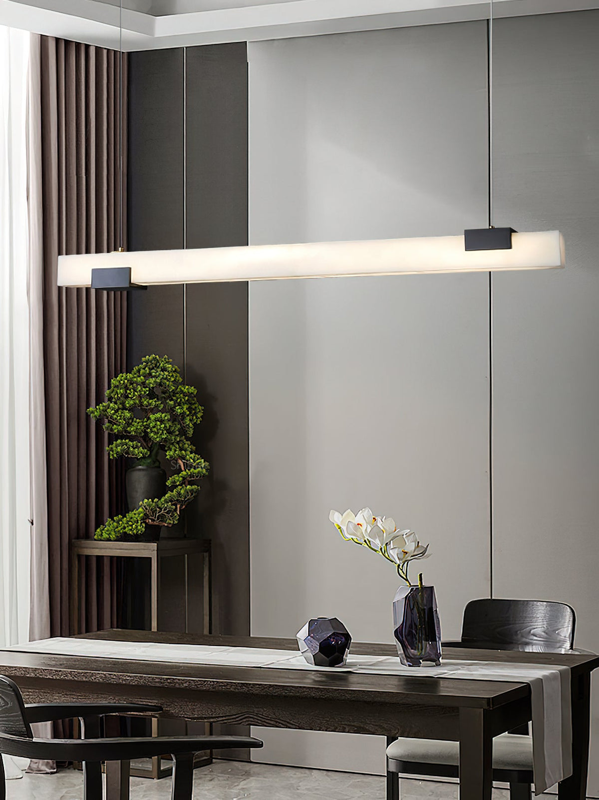 Cary Alabaster Pendant Light – Modern Linear Natural Alabaster LED Suspension