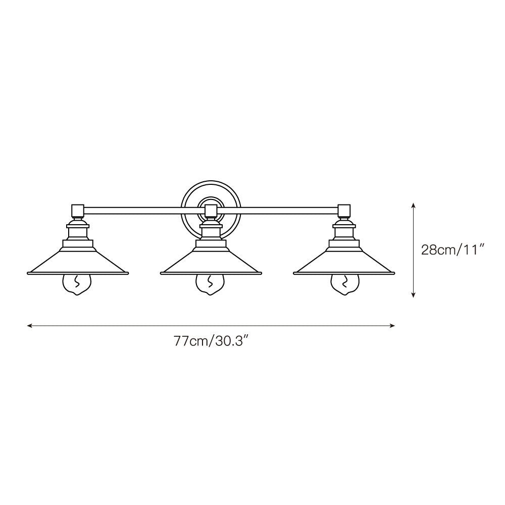 Casa Vanity Wall Lamp – Sleek Nickel Iron 3-Head Vanity Light