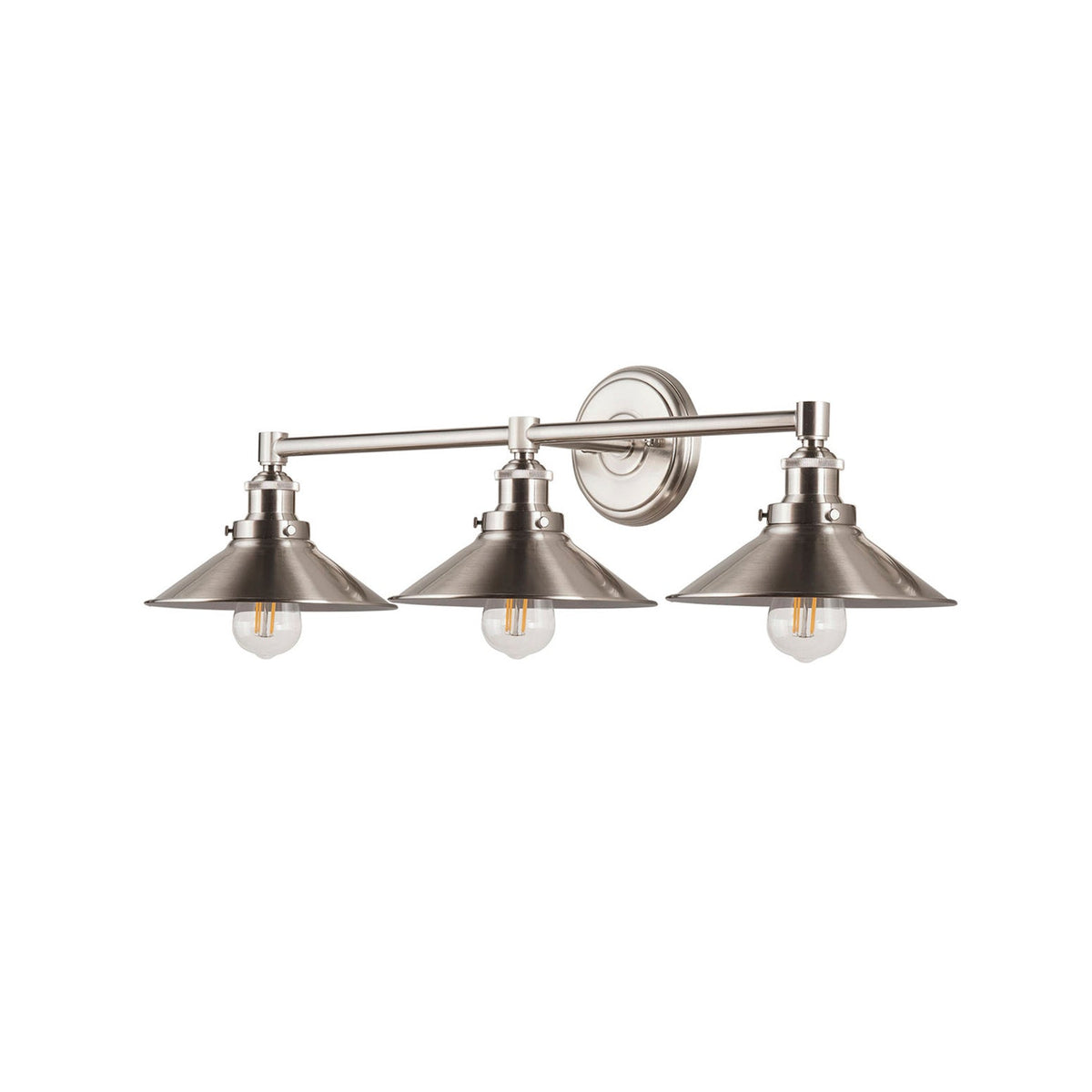 Casa Vanity Wall Lamp – Sleek Nickel Iron 3-Head Vanity Light